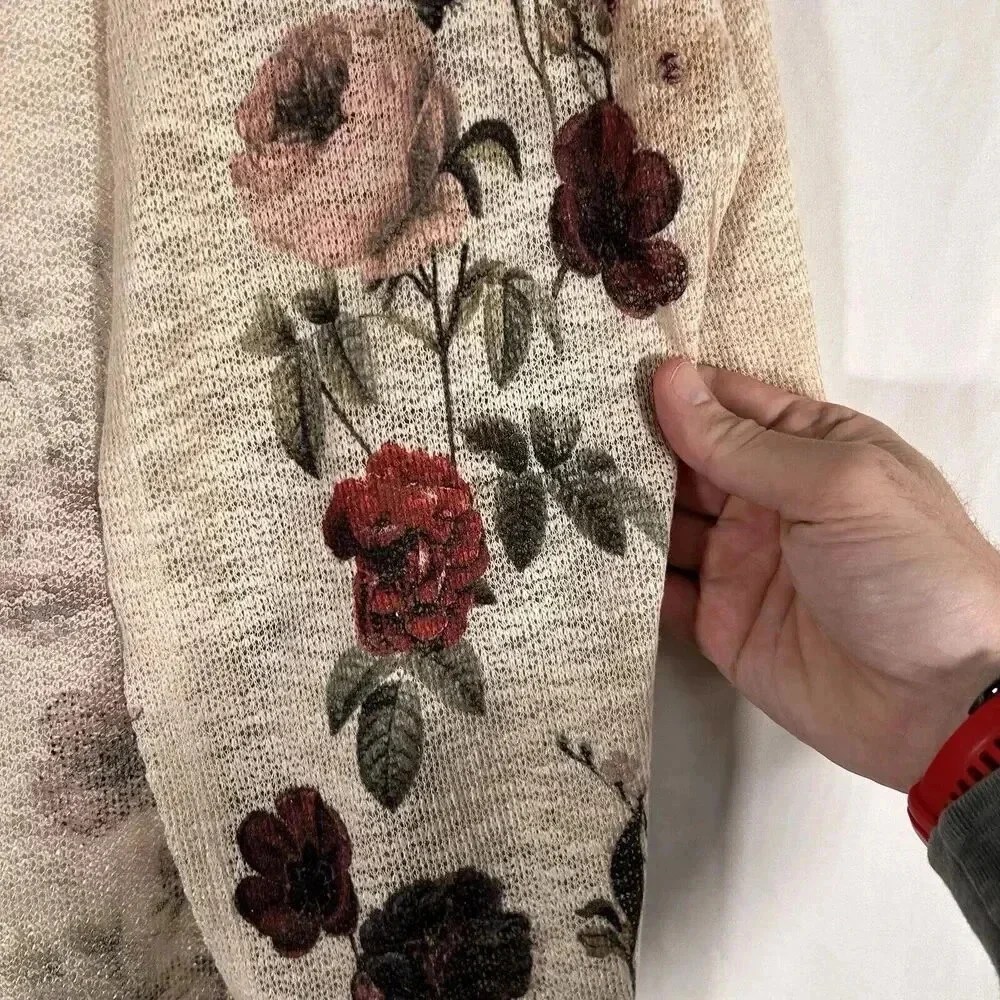 New Live in the Moment Cardigan Women's Small Beige Open Knit Short Sleeve